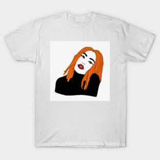 female portrait of woman with orange hair T-Shirt